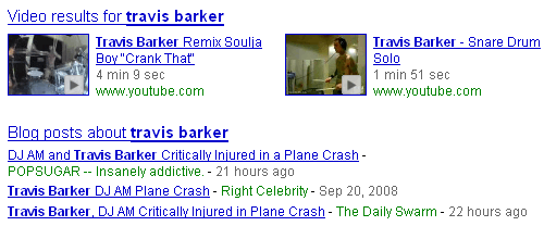 Google Video Search Results - Visually Changed in SERPS?