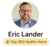 "Top SEO Audits Voice" on LinkedIn
